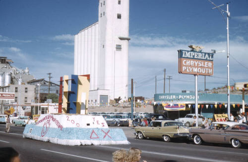 Delta Chi Fraternity Float in Arizona State University Homecoming Parade 1958
