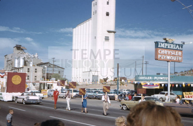 People Marching in Arizona State University Homecoming Parade 1958