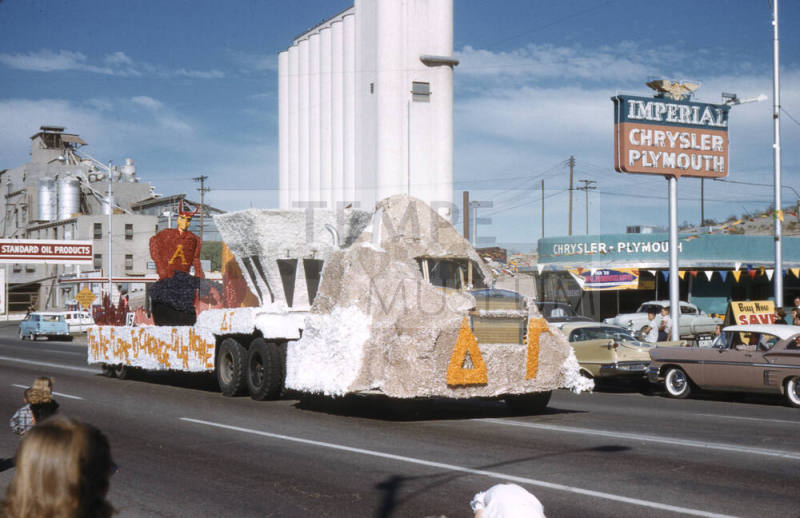 Delta Gamma Sorority Float in Arizona State University Homecoming Parade 1958