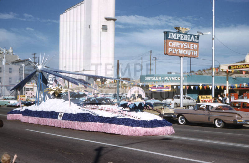 Float in Arizona State University Homecoming Parade 1958