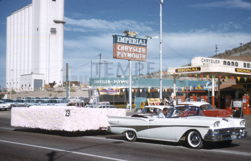 Float in Arizona State University Homecoming Parade 1958