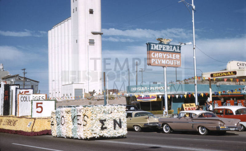 Sigma Nu Fraternity Float in Arizona State University Homecoming Parade 1958