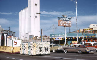 Sigma Nu Fraternity Float in Arizona State University Homecoming Parade 1958