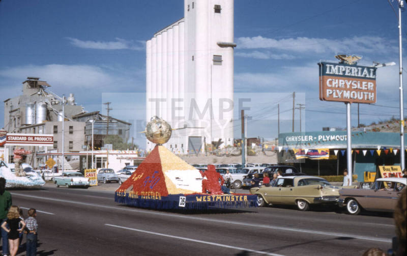 Float in Arizona State University Homecoming Parade 1958