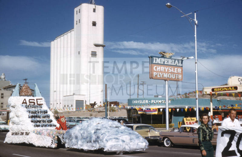 Float in Arizona State University Homecoming Parade 1958