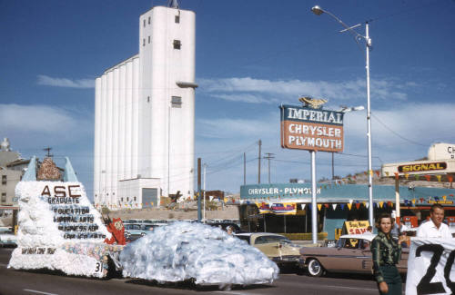 Float in Arizona State University Homecoming Parade 1958