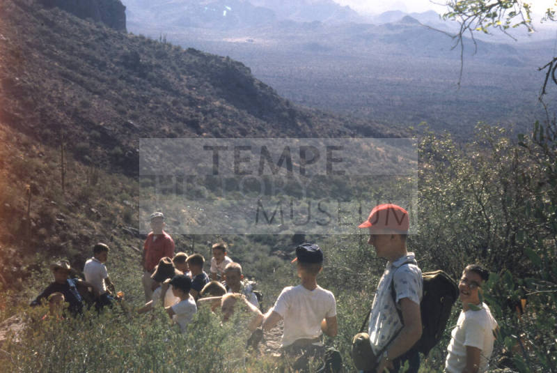 Jerry Carr's Boy Scout Troop at Robber's Roost in Superstition Mountain