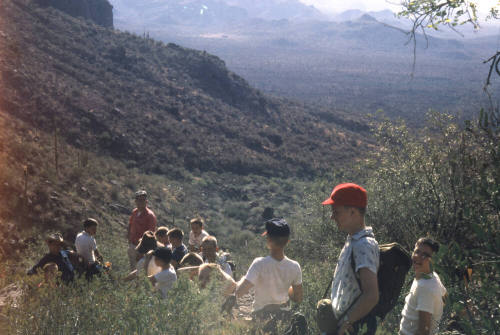 Jerry Carr's Boy Scout Troop at Robber's Roost in Superstition Mountain