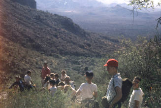 Jerry Carr's Boy Scout Troop at Robber's Roost in Superstition Mountain