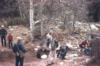 Boy Scout Troop #79 Filling Canteens at River