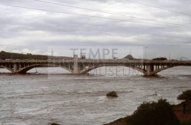 Salt River Flood With Mill Avenue Bridge1978