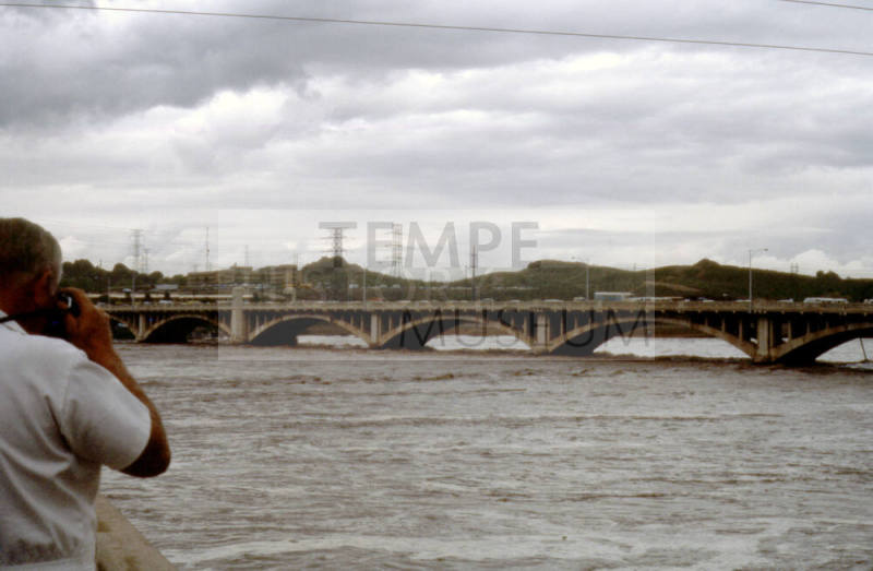 Salt River Flood With Mill Avenue Bridge1978