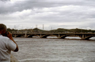 Salt River Flood With Mill Avenue Bridge1978