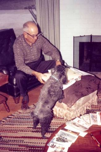 Sid Moeur with a dog