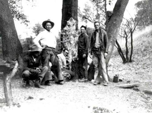 Sid Moeur at Arizona Ranch with a carcass