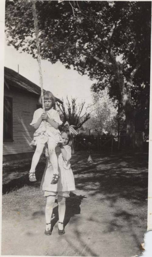 Virginia  Austin and Mary Toland On Rope Swing