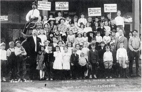 Evangelist W. L. Harris with Tempe Children