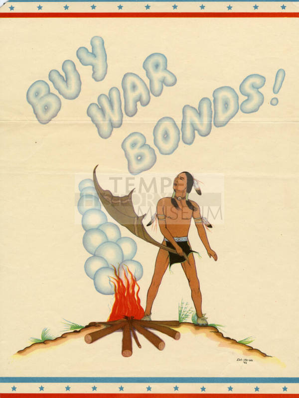 Buy War Bonds (image of Native American with smoke signal)