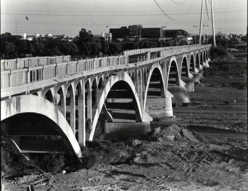 West Side of Ash Avenue Bridge with View of Pier 9 Settlement