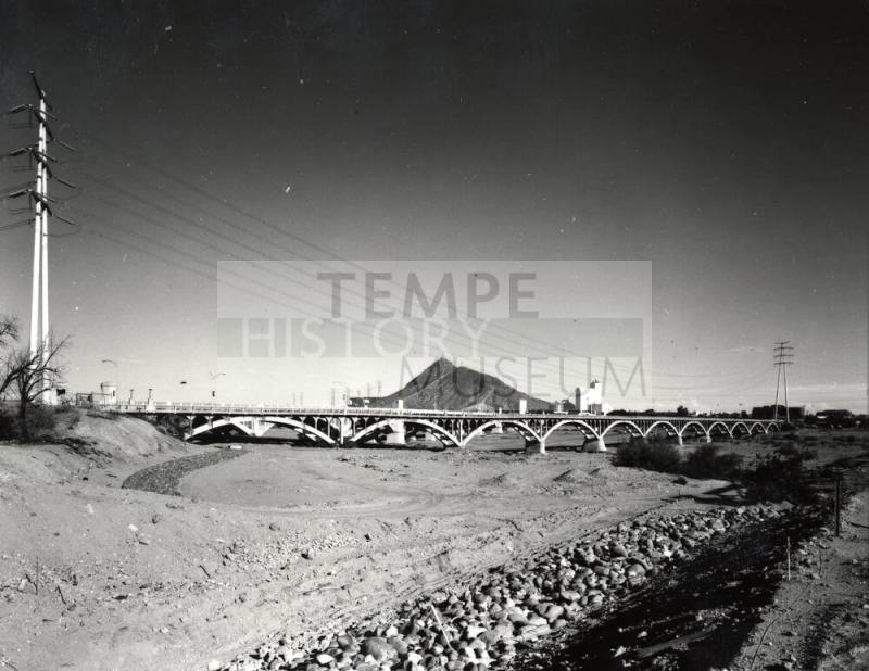 West Side of Ash Avenue Bridge with Tempe Butte