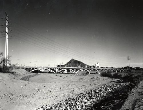 West Side of Ash Avenue Bridge with Tempe Butte