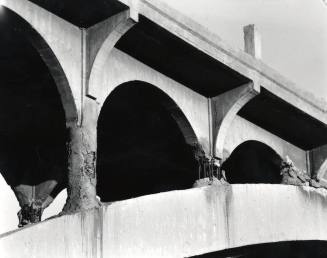 Ash Avenue Bridge Damaged Spandral Posts and Early Repairs