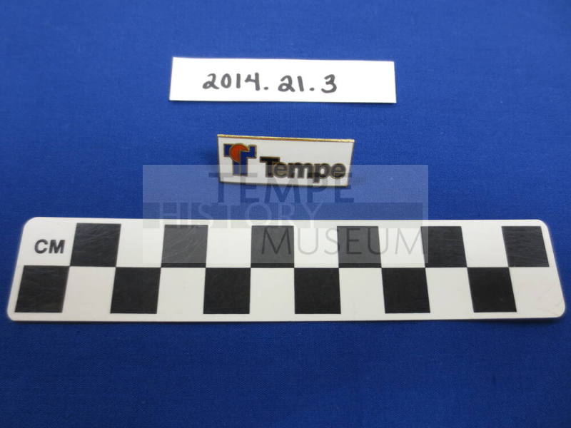 Lapel pin with City of Tempe logo and "Tempe" written beside it.