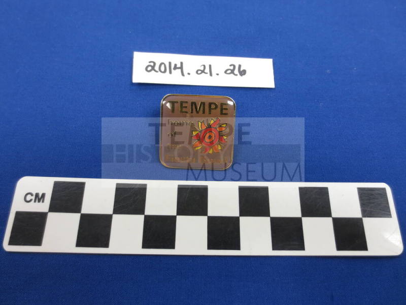 Lapel pin, Tempe: home of the Fiesta Bowl