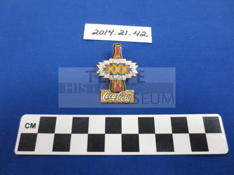 Lapel pin, 1996 Superbowl Coca-Cola