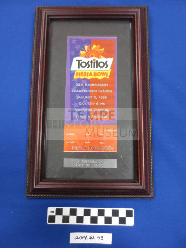 Framed 1996 Fiesta Bowl Ticket