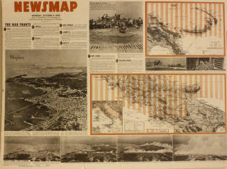 WWII Poster- Newsmap, Monday, October 4, 1943/ "A Mournful Melody" cartoon on the reverse side