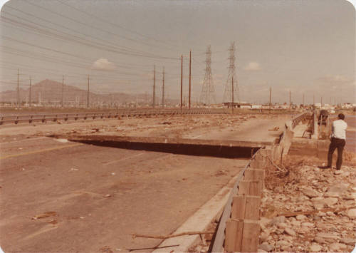 McClintock Bridge over Salt River Flood, March 1978