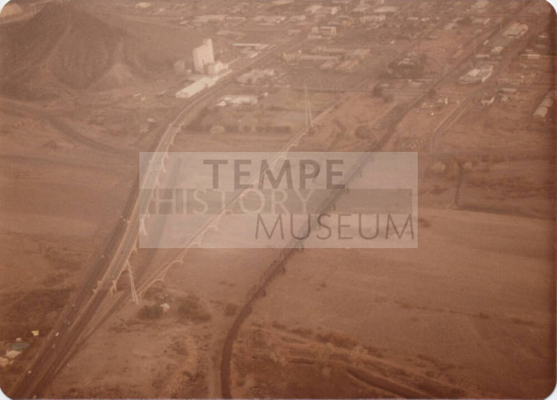 Aerial View of Tempe Bridges at the Salt River, 1982