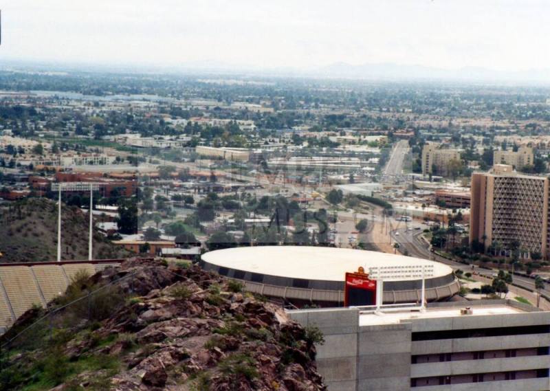ASU basketball stadium from Hayden Butte, 1992