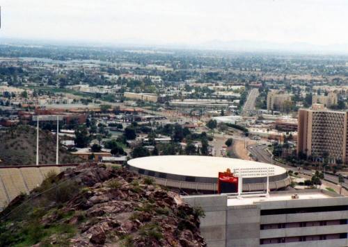 ASU basketball stadium from Hayden Butte, 1992