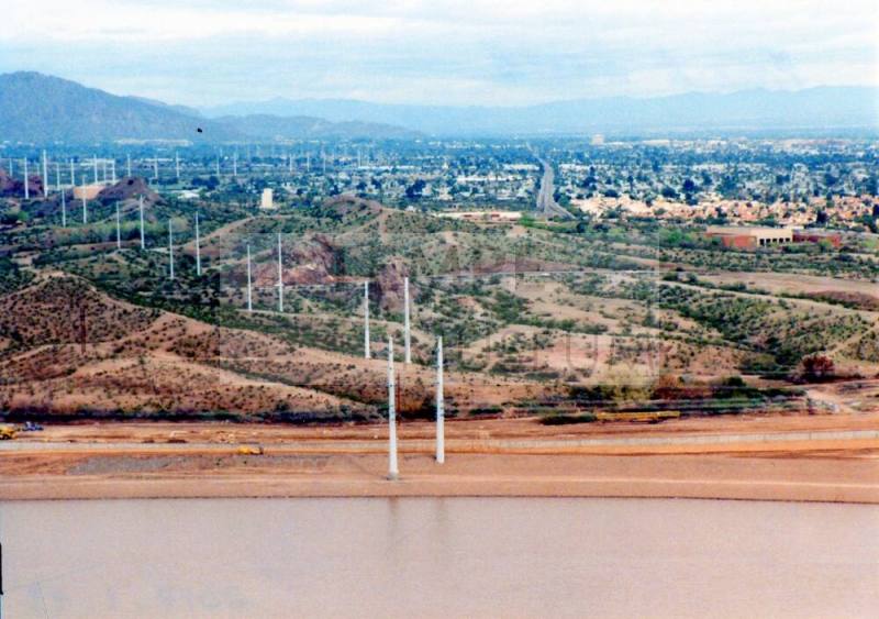 Salt River and Papago Park from Hayden Butte, 1992
