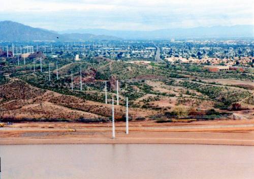 Salt River and Papago Park from Hayden Butte, 1992