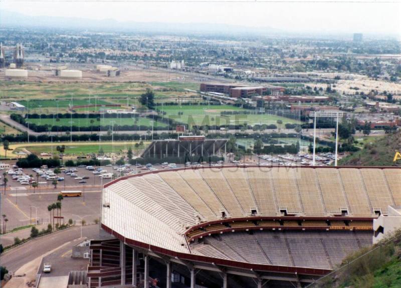 ASU Stadium and Golf Course from Hayden Butte, 1992