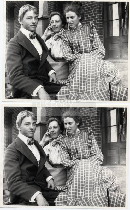 Two Women and One Man Sitting on Porch