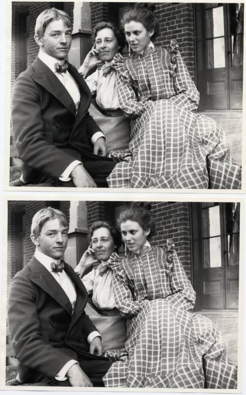Two Women and One Man Sitting on Porch