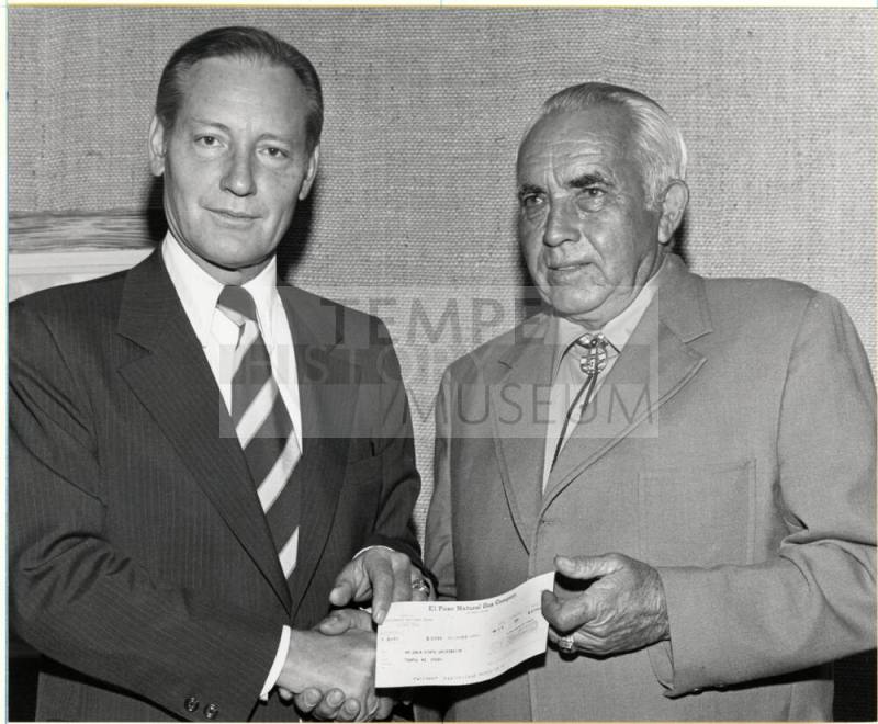 President Schwada Accepts Check from El Paso Natural Gas Co.