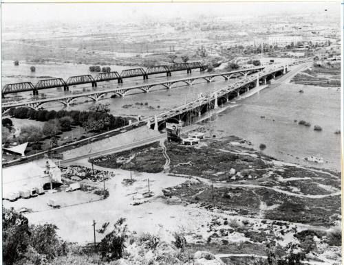 View of Mill Avenue Bridges and Railroad Bridge