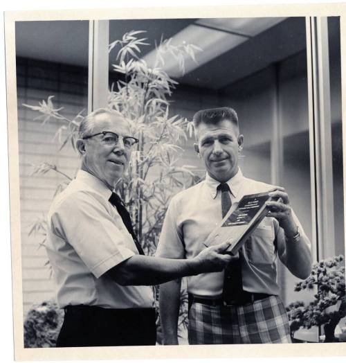 Two Men with Tempe Chamber of Commerce Presentation Plaque