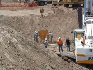 Tempe Center for the Arts construction photograph- Workings Pouring Concrete