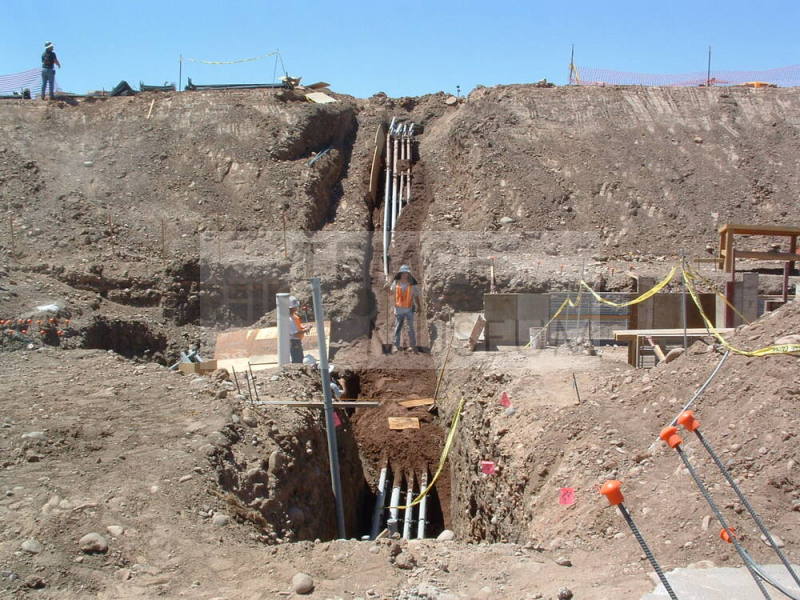 Tempe Center for the Arts construction photograph- Pipes on a Hill