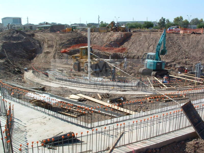 Tempe Center for the Arts construction photograph- Progress of Concrete Foundation