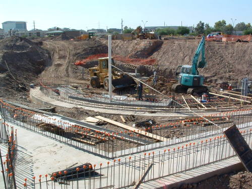 Tempe Center for the Arts construction photograph- Progress of Concrete Foundation