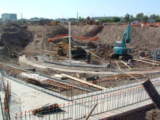 Tempe Center for the Arts construction photograph- Progress of Concrete Foundation