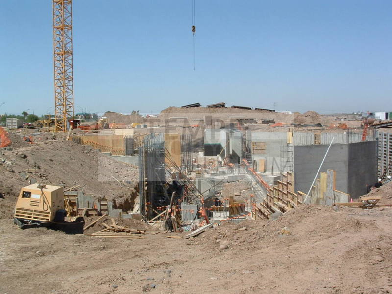 Tempe Center for the Arts construction photograph-Concrete Walls