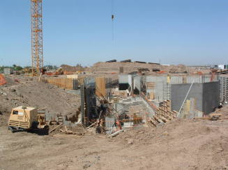 Tempe Center for the Arts construction photograph-Concrete Walls